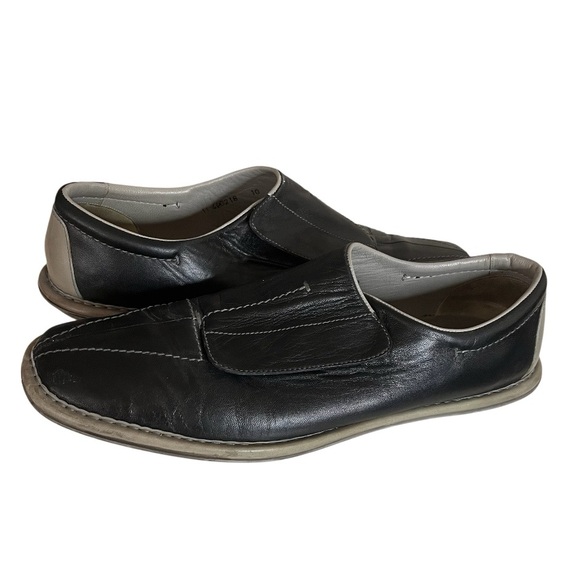 PRADA Leather Loafers Shoes Slip On Hook Loop Closure Made in Italy Mens Size 11 - Picture 1 of 10